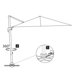 Parasol wiszący z aluminiowym słupkiem, 400x300 cm, taupe