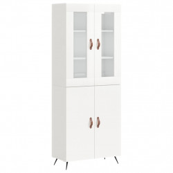 Witrynka biała połysk 69,5x34x180 cm materiał drewnopochodny