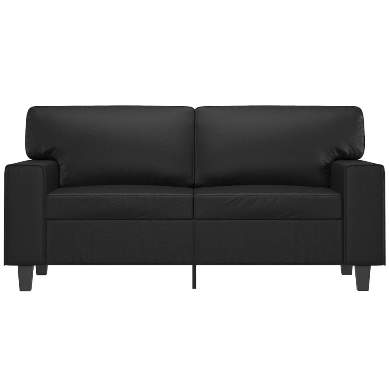 2-osobowa sofa, czarna, 120 cm, sztuczna skóra