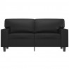 2-osobowa sofa, czarna, 120 cm, sztuczna skóra