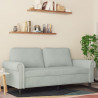 Sofa 2-osobowa, jasnoszara, 140 cm, tapicerowana aksamitem