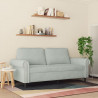 Sofa 2-osobowa, jasnoszara, 140 cm, tapicerowana aksamitem
