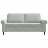 Sofa 2-osobowa, jasnoszara, 140 cm, tapicerowana aksamitem