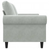 Sofa 2-osobowa, jasnoszara, 140 cm, tapicerowana aksamitem