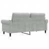 Sofa 2-osobowa, jasnoszara, 140 cm, tapicerowana aksamitem