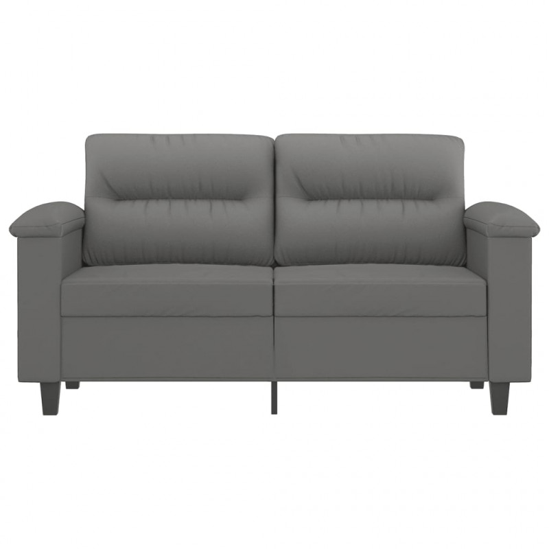 Sofa 2-osobowa, ciemnoszara, 120 cm, tapicerowana mikrofibrą