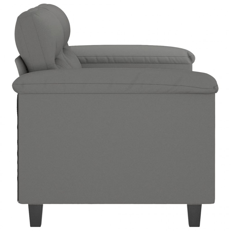 Sofa 2-osobowa, ciemnoszara, 120 cm, tapicerowana mikrofibrą