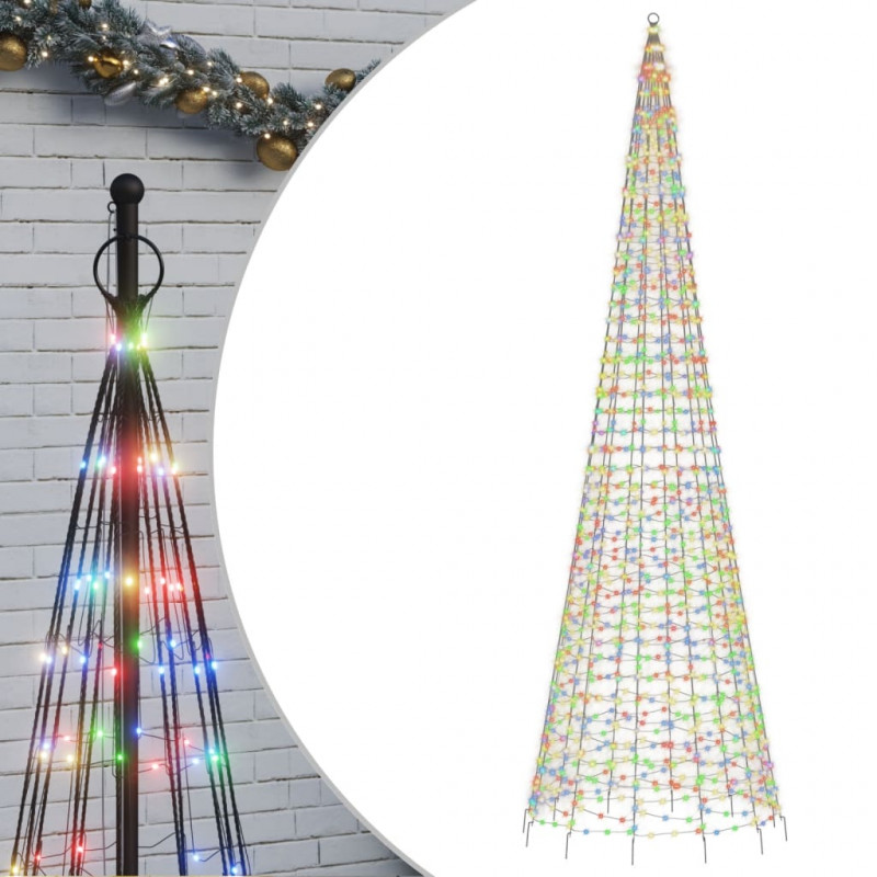 Choinka z lampek, na maszt, 1534 kolorowe LED, 500 cm