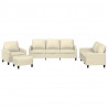 4-osobowa sofa z poduszkami, kremowa, sztuczna skóra