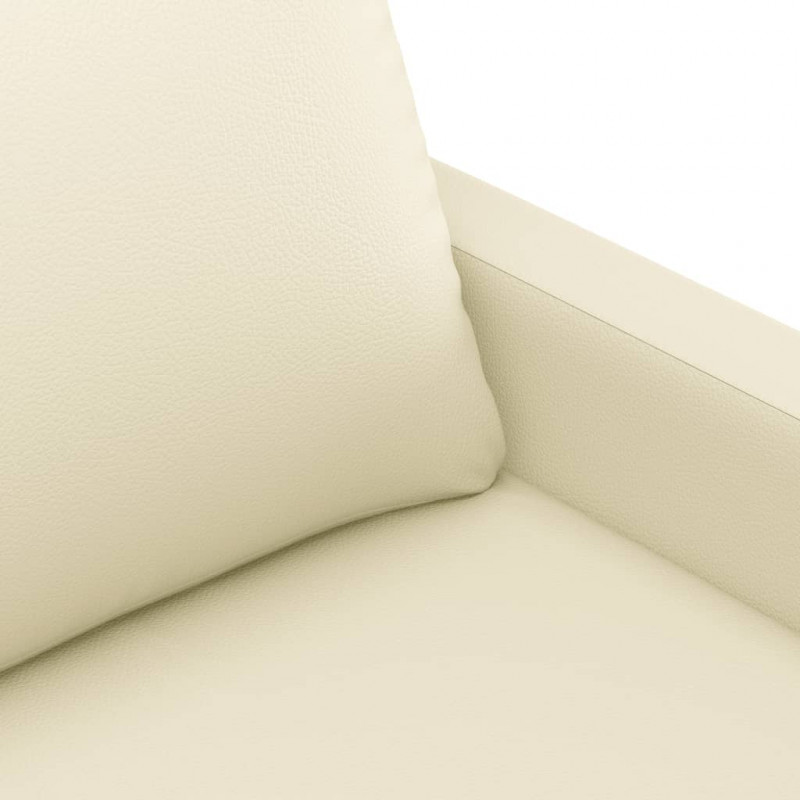 4-osobowa sofa z poduszkami, kremowa, sztuczna skóra
