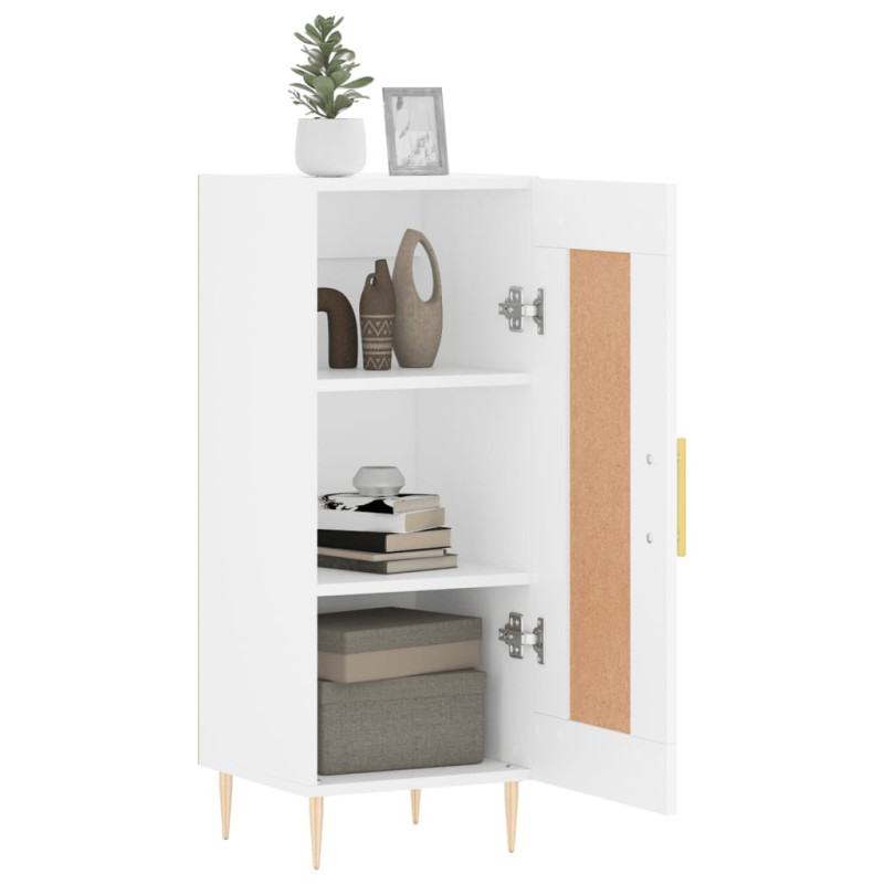 Szafka, biała, 34,5x34x90 cm, materiał drewnopochodny