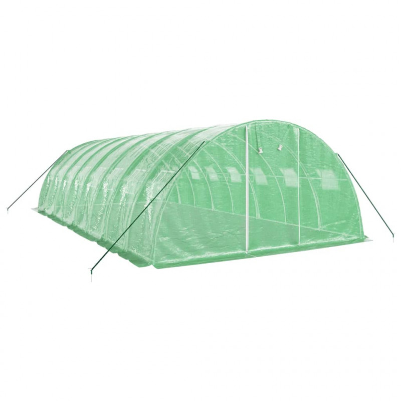 Szklarnia ze stalową ramą, zielona, 32 m², 8x4x2 m