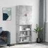 Witrynka, szarość betonu 69,5x34x180 cm materiał drewnopochodny