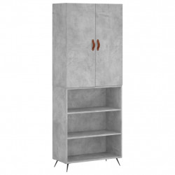Witrynka, szarość betonu 69,5x34x180 cm materiał drewnopochodny