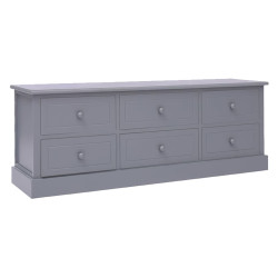 Szafka pod TV, ciemnoszara, 108x30x40 cm, drewno paulownia
