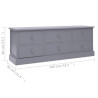 Szafka pod TV, ciemnoszara, 108x30x40 cm, drewno paulownia