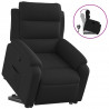Podnoszony fotel rozkładany, czarny, obity tkaniną