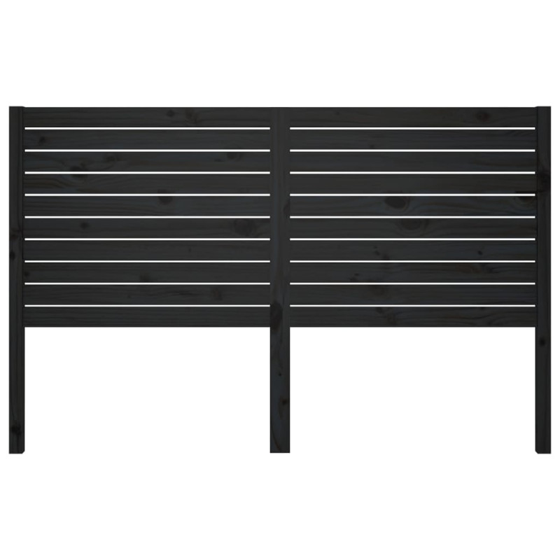 Wezgłowie łóżka, czarne, 166x4x100 cm, lite drewno sosnowe