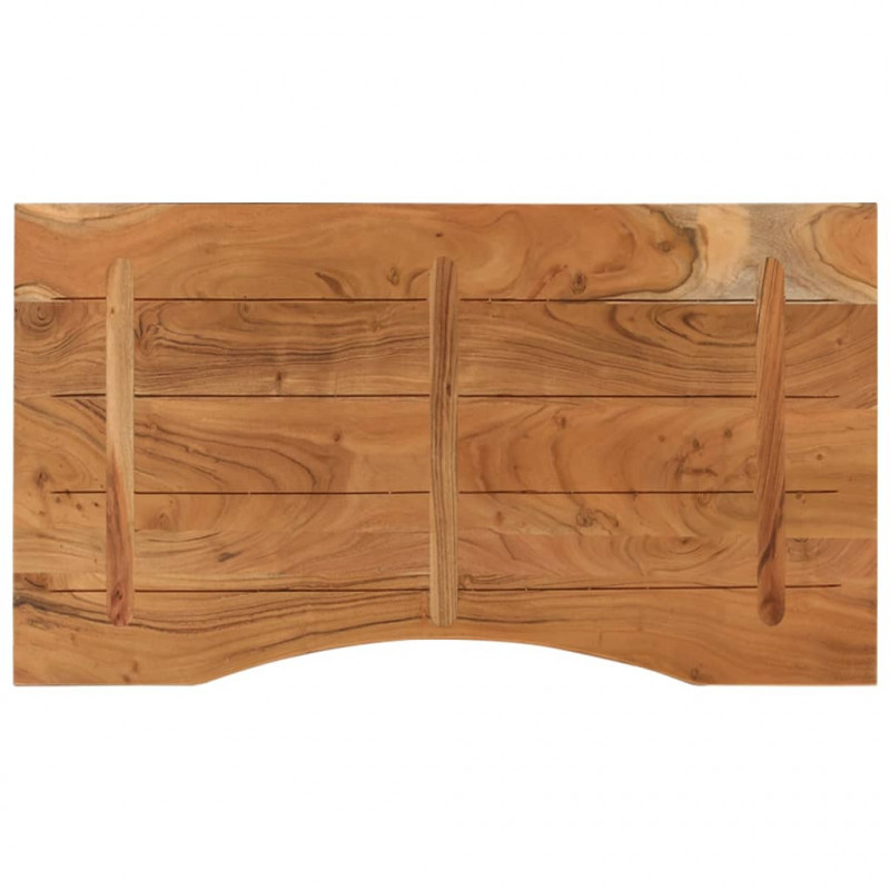 Blat biurka, 90x50x2,5 cm, prostokątny, lite drewno akacjowe