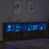 Szafka z oświetleniem LED, przydymiony dąb, 283x37x100 cm