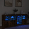 Szafka z oświetleniem LED, przydymiony dąb, 164x37x67 cm
