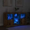 Szafka z oświetleniem LED, przydymiony dąb, 123x37x67 cm