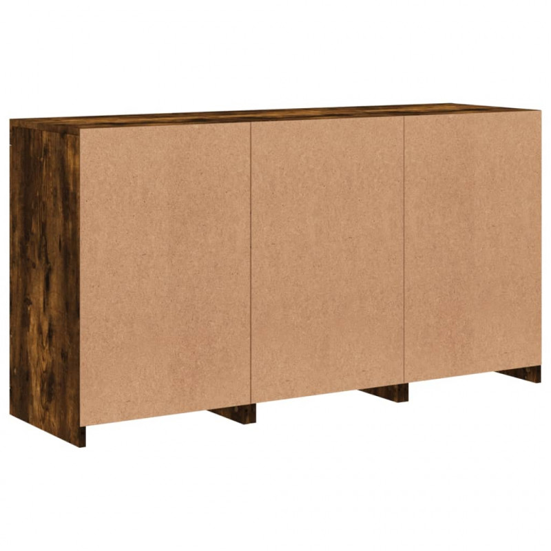 Szafka z oświetleniem LED, przydymiony dąb, 123x37x67 cm