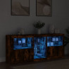 Szafka z oświetleniem LED, przydymiony dąb, 162x37x67 cm