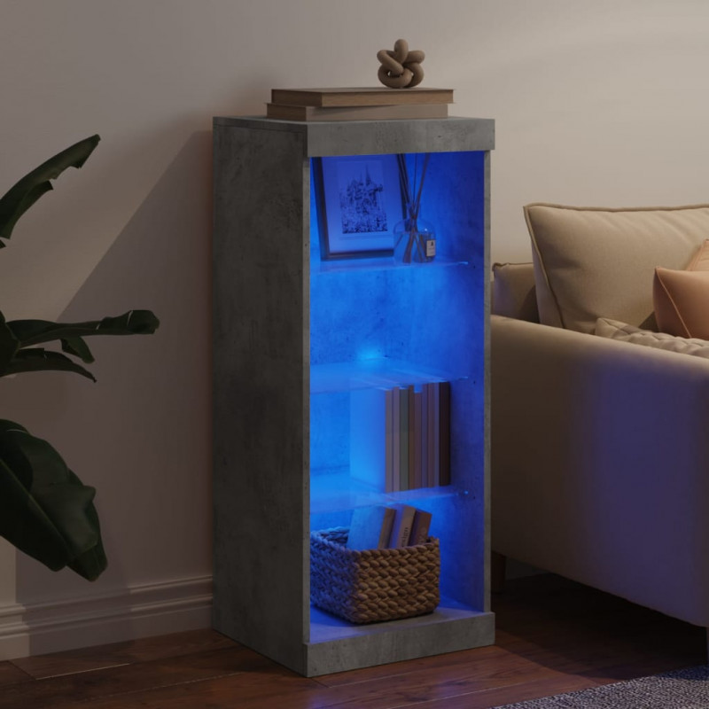 Szafka z oświetleniem LED, szarość betonu, 41x37x100 cm