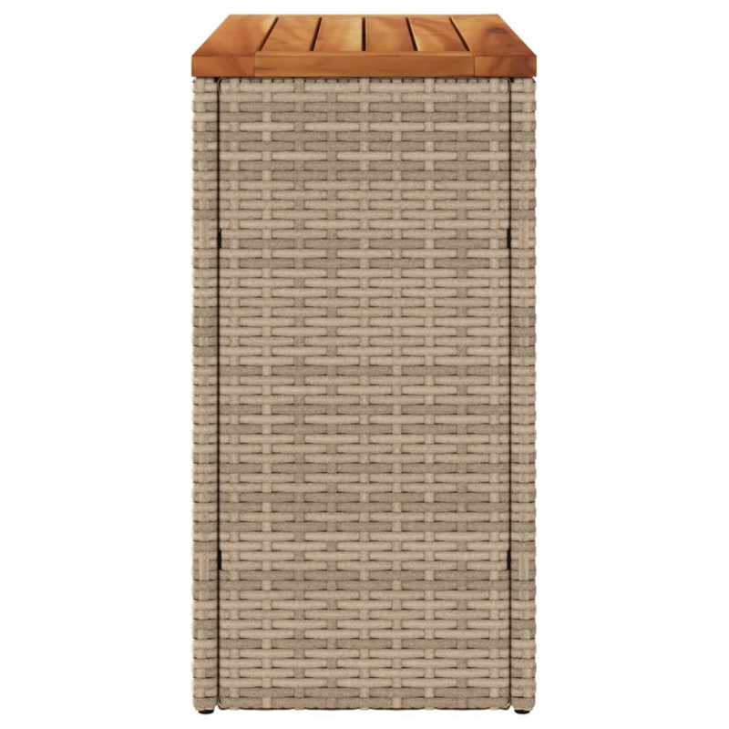 Stolik ogrodowy z drewnianym blatem, beżowy, 58x27,5x55 cm