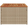Stół ogrodowy, beżowy 55x55x37 cm, rattan PE i drewno akacjowe