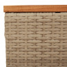 Stół ogrodowy, beżowy 55x55x37 cm, rattan PE i drewno akacjowe