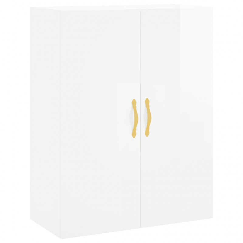 Witrynka biała połysk 69,5x34x180 cm materiał drewnopochodny
