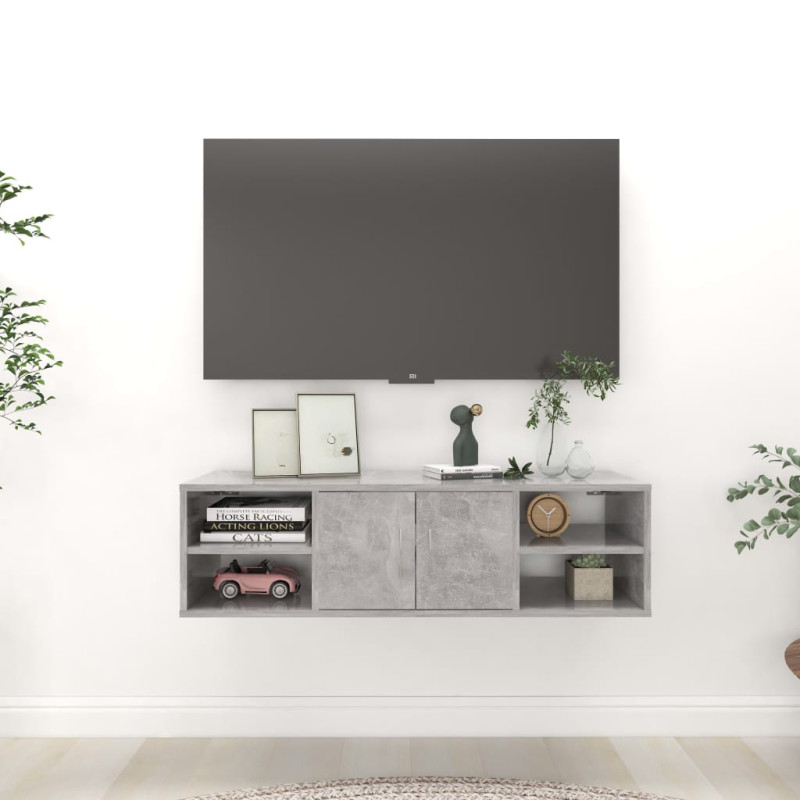 Półka ścienna, szarość betonu, 102x30x29 cm