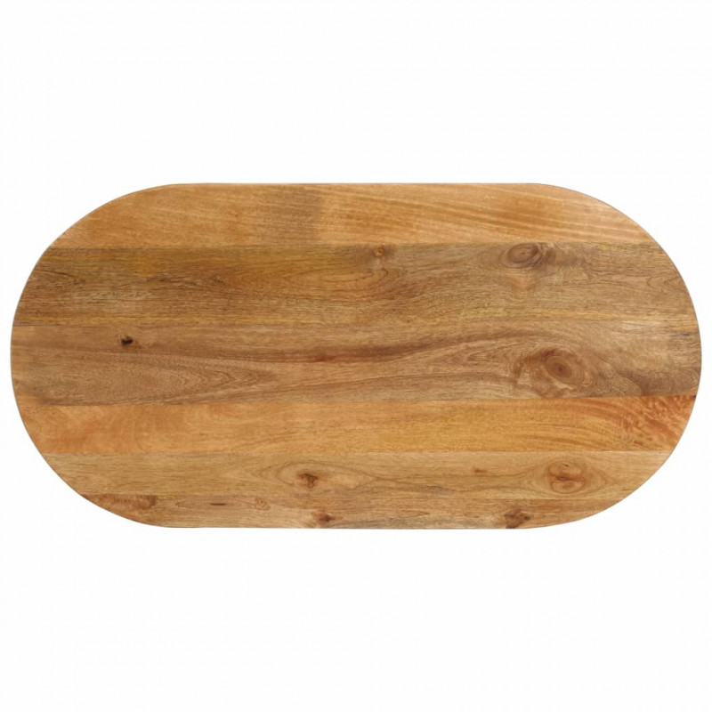 Blat stołu, 140x60x3,8 cm, owalny, lite drewno mango