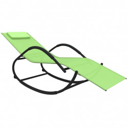 Leżak, bujany, zielony, stal i tworzywo textilene