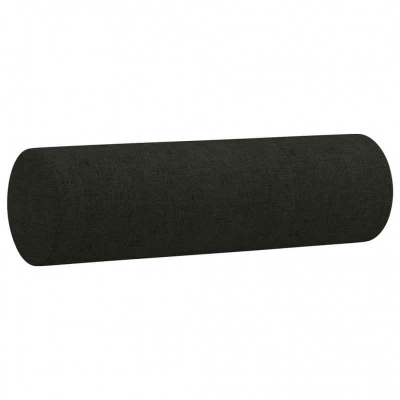 2-osobowa sofa z poduszkami, czarna, 120 cm, tkanina