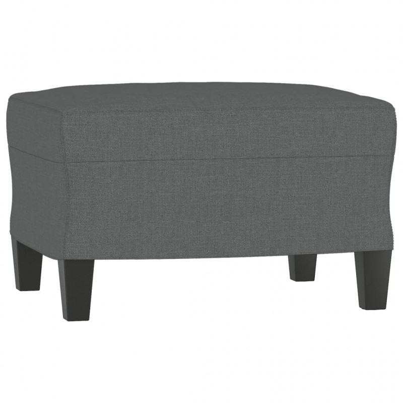 Fotel z podnóżkiem, ciemnoszary, 60 cm, obity tkaniną