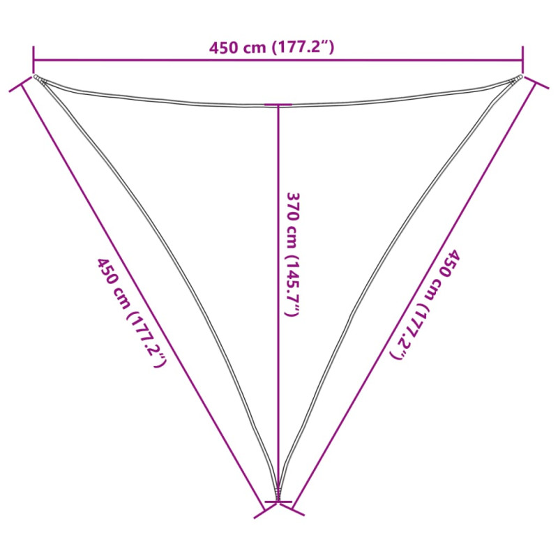 Żagiel przeciwsłoneczny, 160 g/m², beżowy, 4,5x4,5x4,5m, HDPE