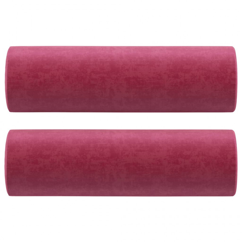 3-osobowa sofa z poduszkami, winna czerwień, 180 cm, aksamit