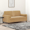 2-osobowa sofa z poduszkami, brązowa, 140 cm, aksamit