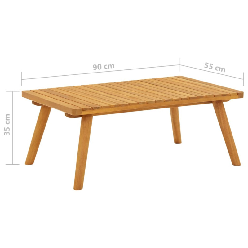 Ogrodowy stolik kawowy, 90x55x35 cm, lite drewno akacjowe