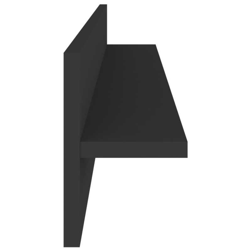 Półki ścienne, 2 szt., szare, 80x11,5x18 cm