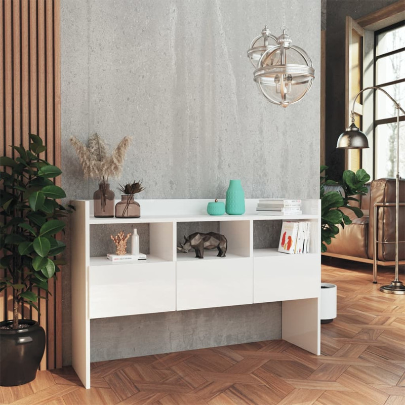 Szafka, biała z połyskiem, 105x30x70cm, materiał drewnopochodny