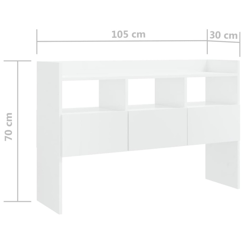 Szafka, biała z połyskiem, 105x30x70cm, materiał drewnopochodny