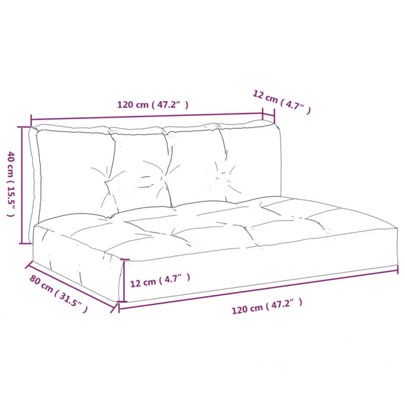 Poduszki na palety, 2 szt., czarne w kratę, tkanina