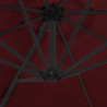 Parasol wiszący na stalowym słupku, bordowy, 300 cm