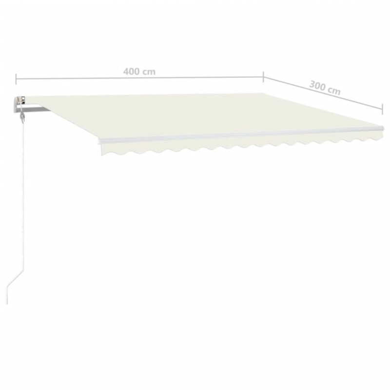 Automatycznie zwijana markiza, LED i czujnik wiatru, 400x300 cm