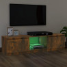 Szafka pod TV, z LED, przydymiony dąb, 140 x 40 x 35,5 cm