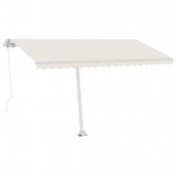 Ręcznie zwijana markiza z LED, 400 x 300 cm, kremowa